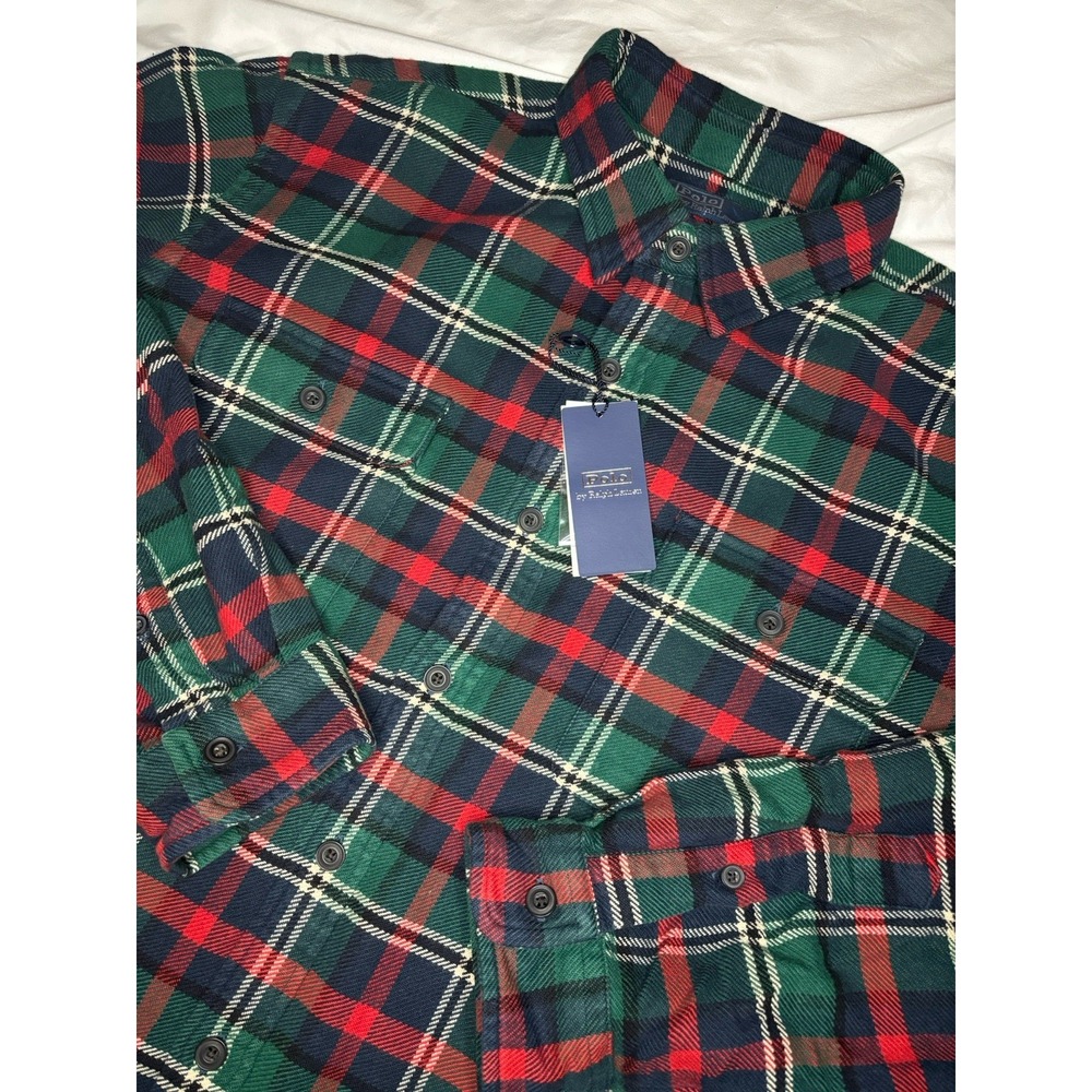 Polo Ralph Lauren Classic Fit Plaid Twill Workshirt Brushed Flannel XXL NEW $168